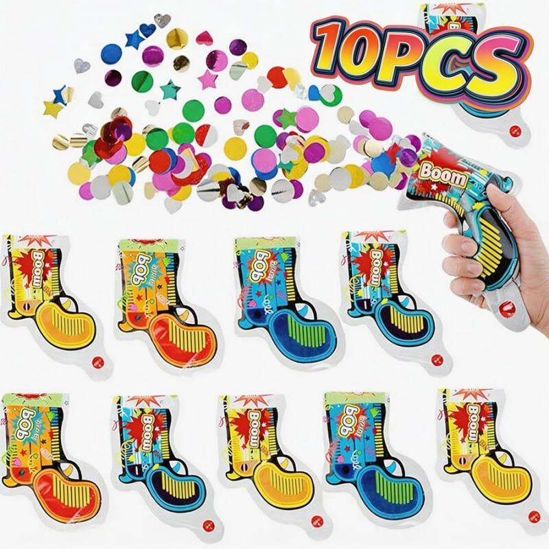 Confetti Cannon Tube - 10Pcs Inflatable Boom Confetti Poppers, Handheld