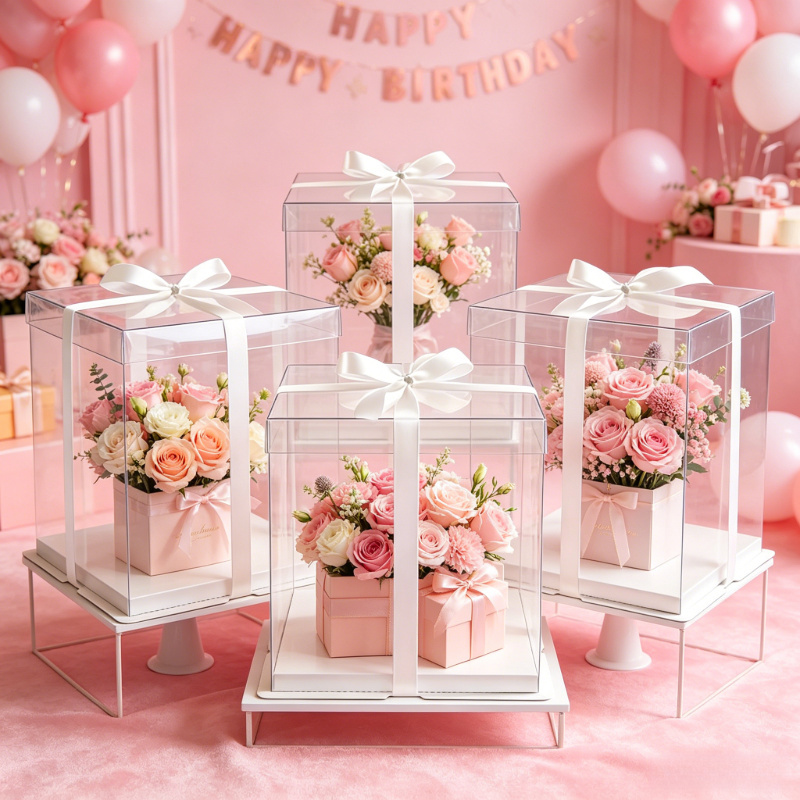 Transparent Cake Boxs Large Gi - Event Party Box 评论和价格
