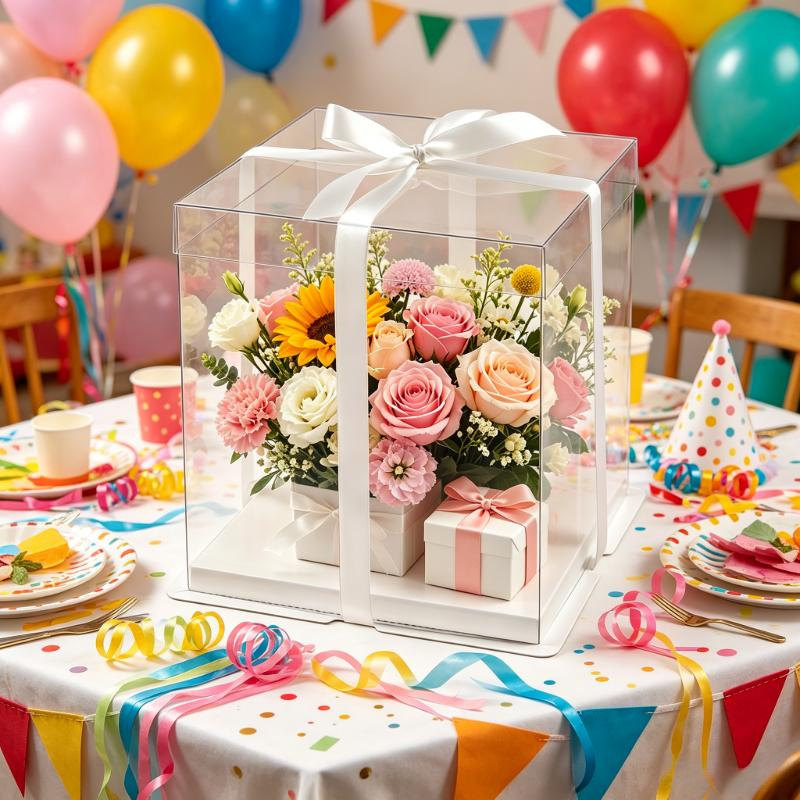Transparent Cake Boxs Large Gi - Event Party Box 评论和价格