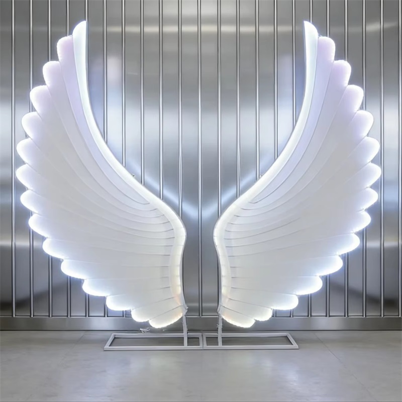 Glowing Angel Wings Light Prop - Neon Sign Party 评论和价格