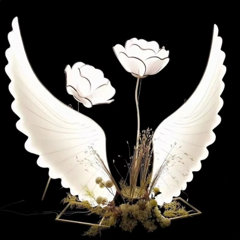 Glowing Angel Wings Light Prop - Neon Sign Party 评论和价格