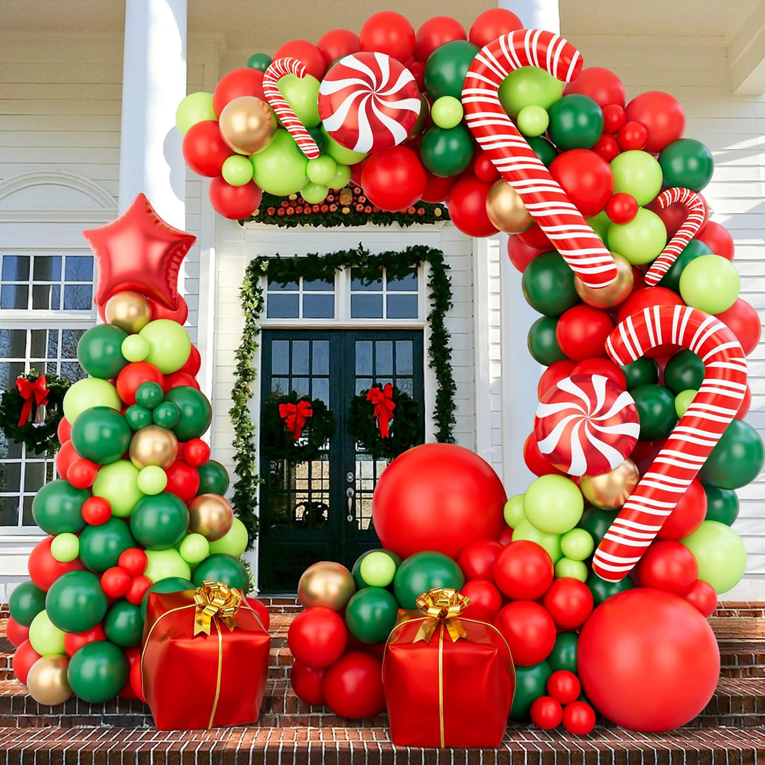 144 Piece Christmas Balloon Ga - Balloon Arch Kit 评论和价格