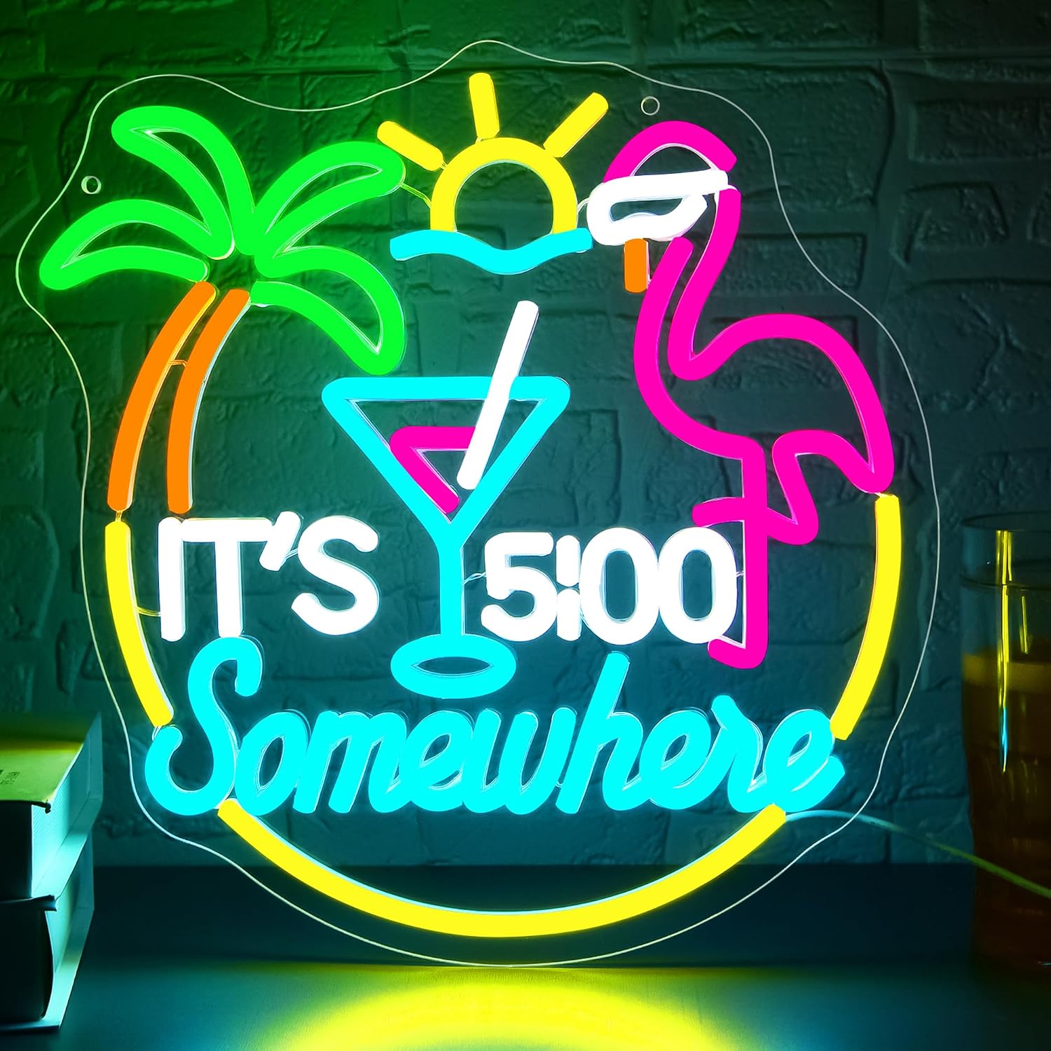 Tiki Bar Parrot Palm Tree Neon - Neon Sign Party 评论和价格